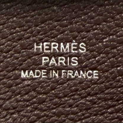 Hermes Bastia Verso New Denim Blue Havana Chevre Silver Coin Case — view 7
