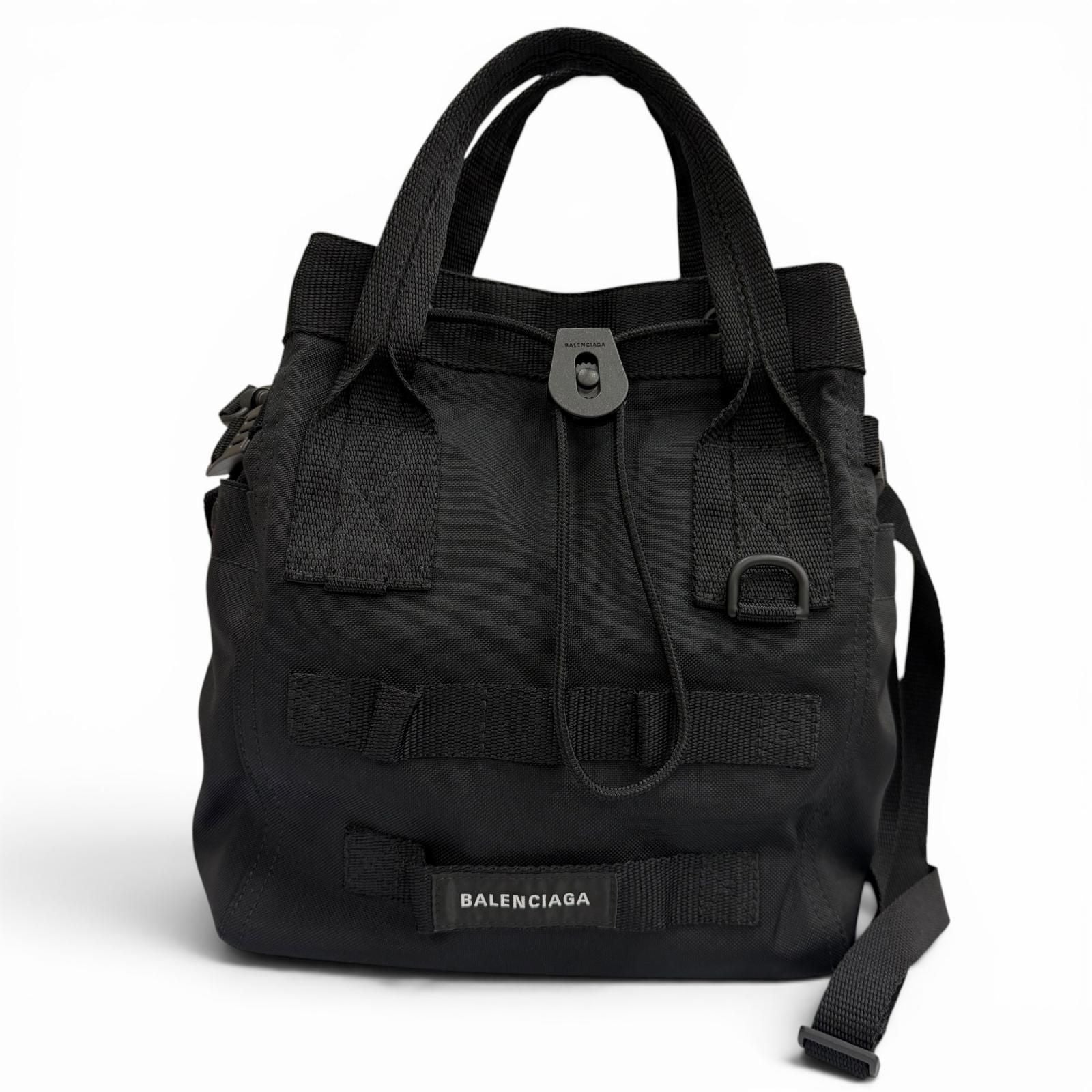 Balenciaga Army Small Nylon 2-Way Tote Black