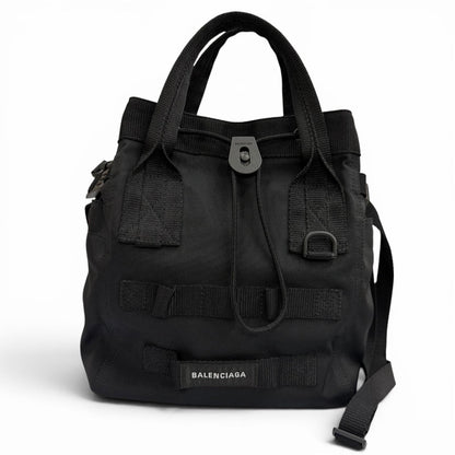 Balenciaga Army Small Nylon 2-Way Tote Black