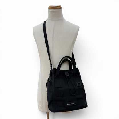 Balenciaga Army Small Nylon 2-Way Tote Black — view 3