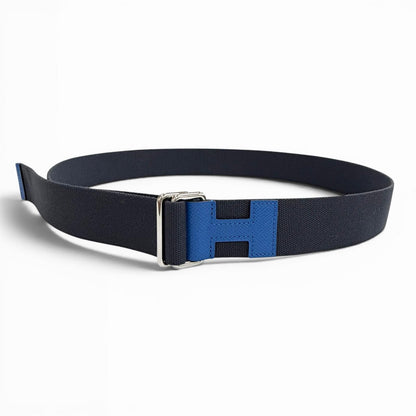 Hermes Nomad Canvas Veau Motif Belt Navy Blue — view 3