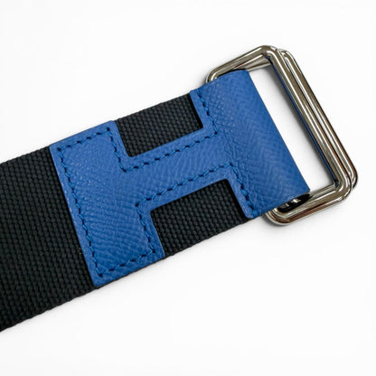 Hermes Nomad Canvas Veau Motif Belt Navy Blue — view 5