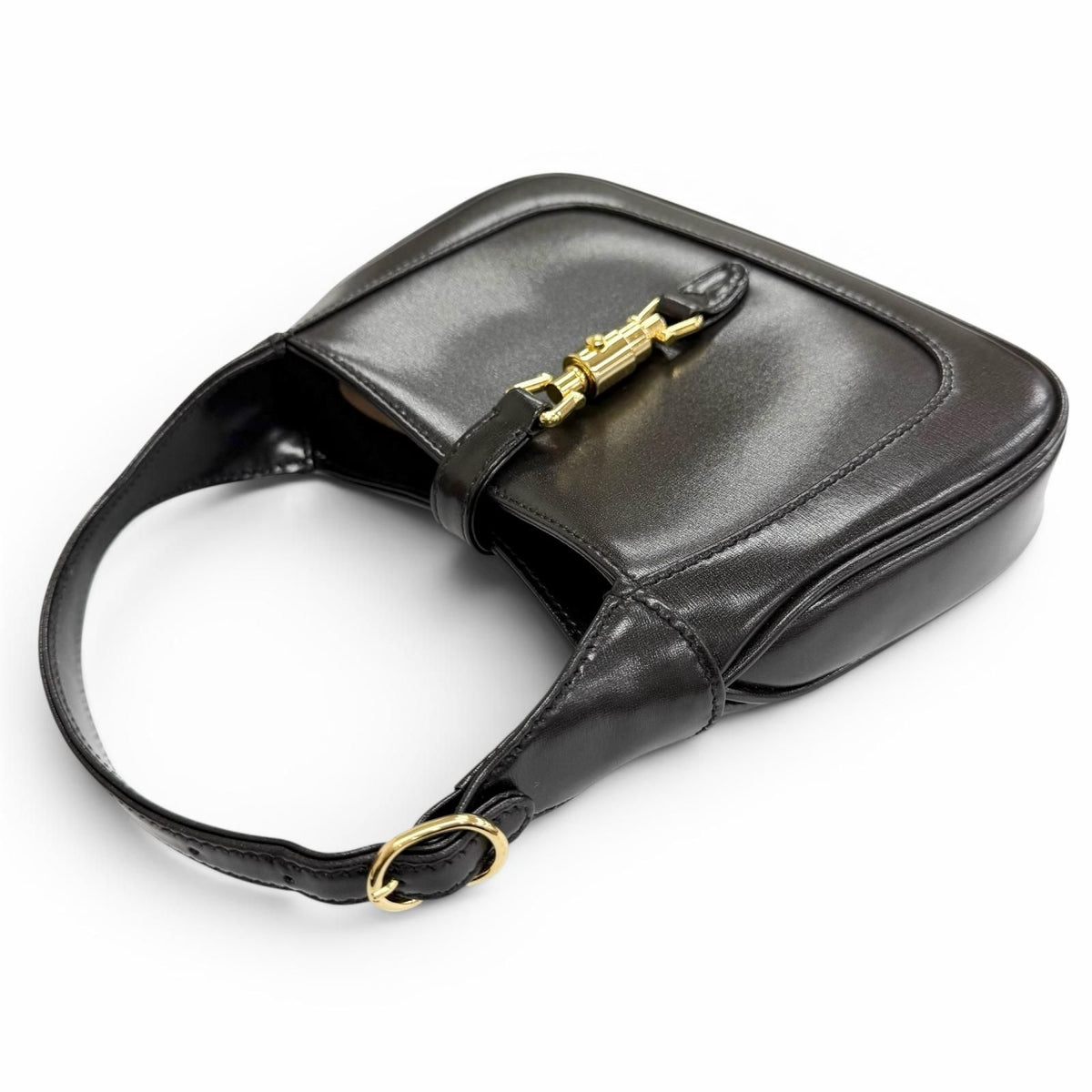 Gucci Jackie Mini Shoulder Bag Leather 2-Way Black Gold — view 4