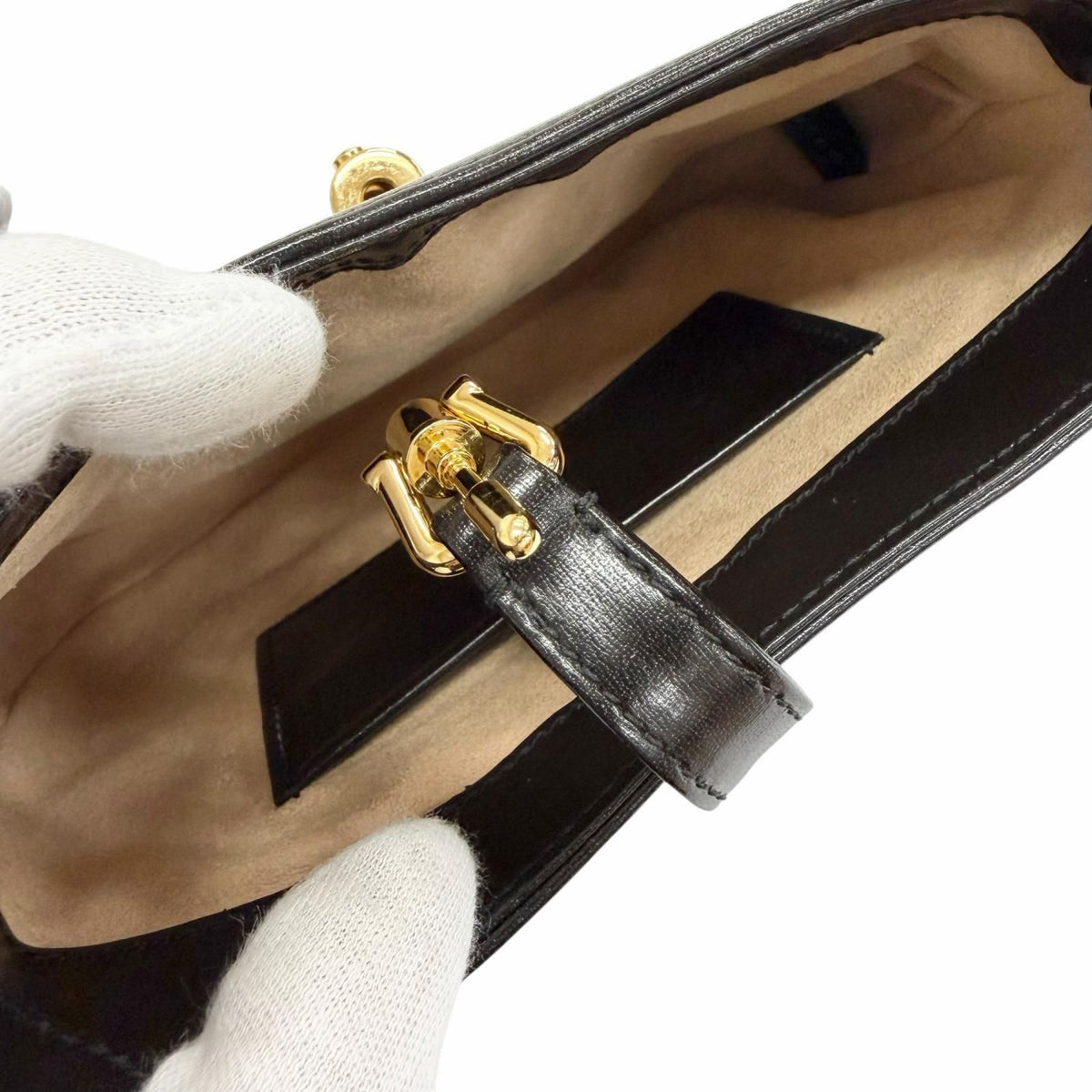 Gucci Jackie Mini Shoulder Bag Leather 2-Way Black Gold — view 8