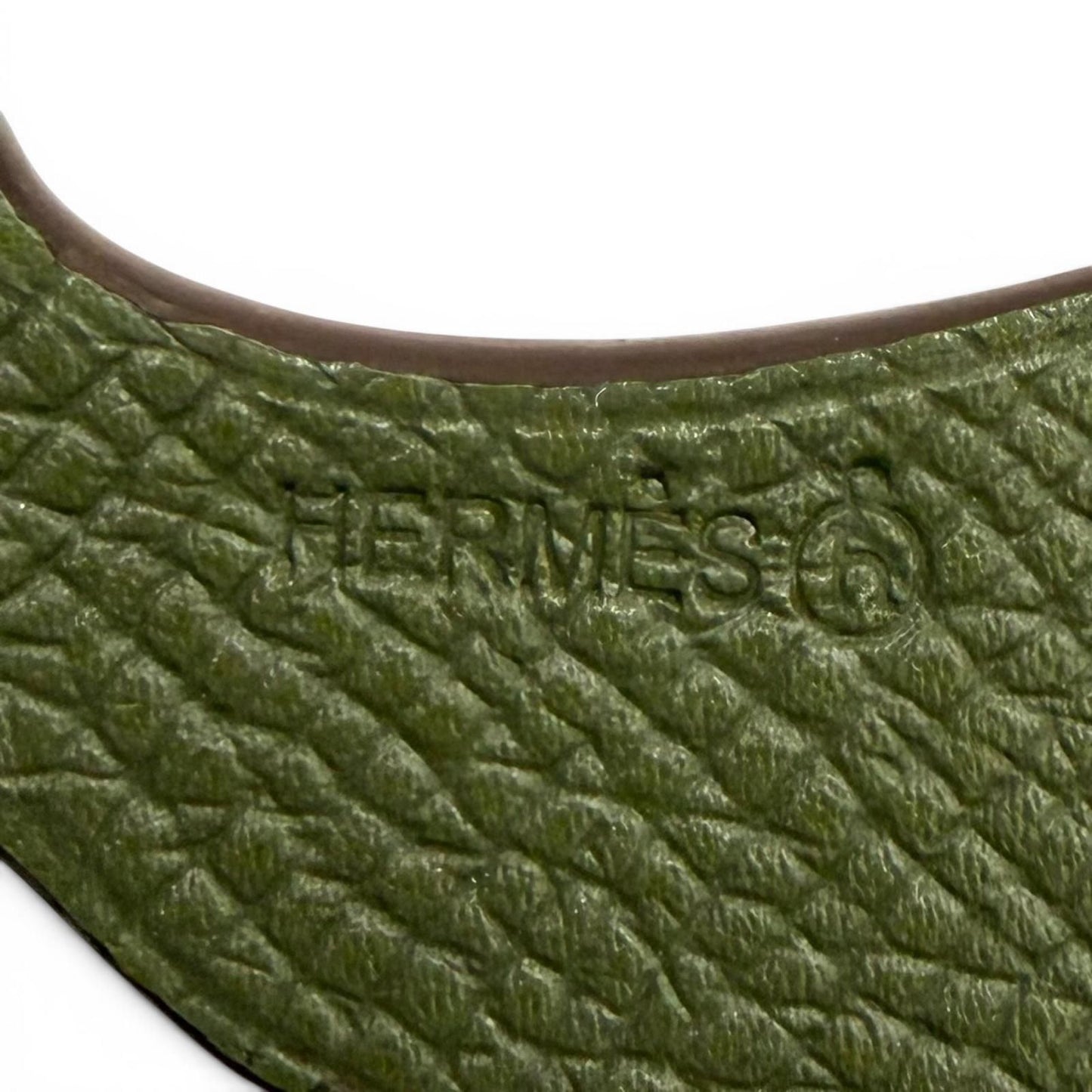 Hermes Petit Ash GM Bambi Bordeaux Khaki Leather Bag Charm — view 8