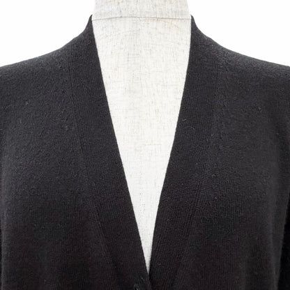 Miu Miu Cashmere Gold Button Neck Long Sleeve Knit Cardigan Black White 38 — view 4