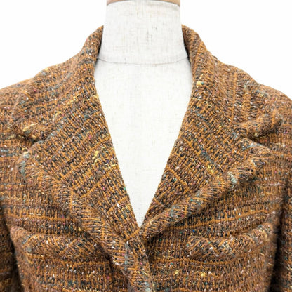 Chanel Vintage Wool CC Logo Button Tweed Skirt Suit Set Brown — view 4