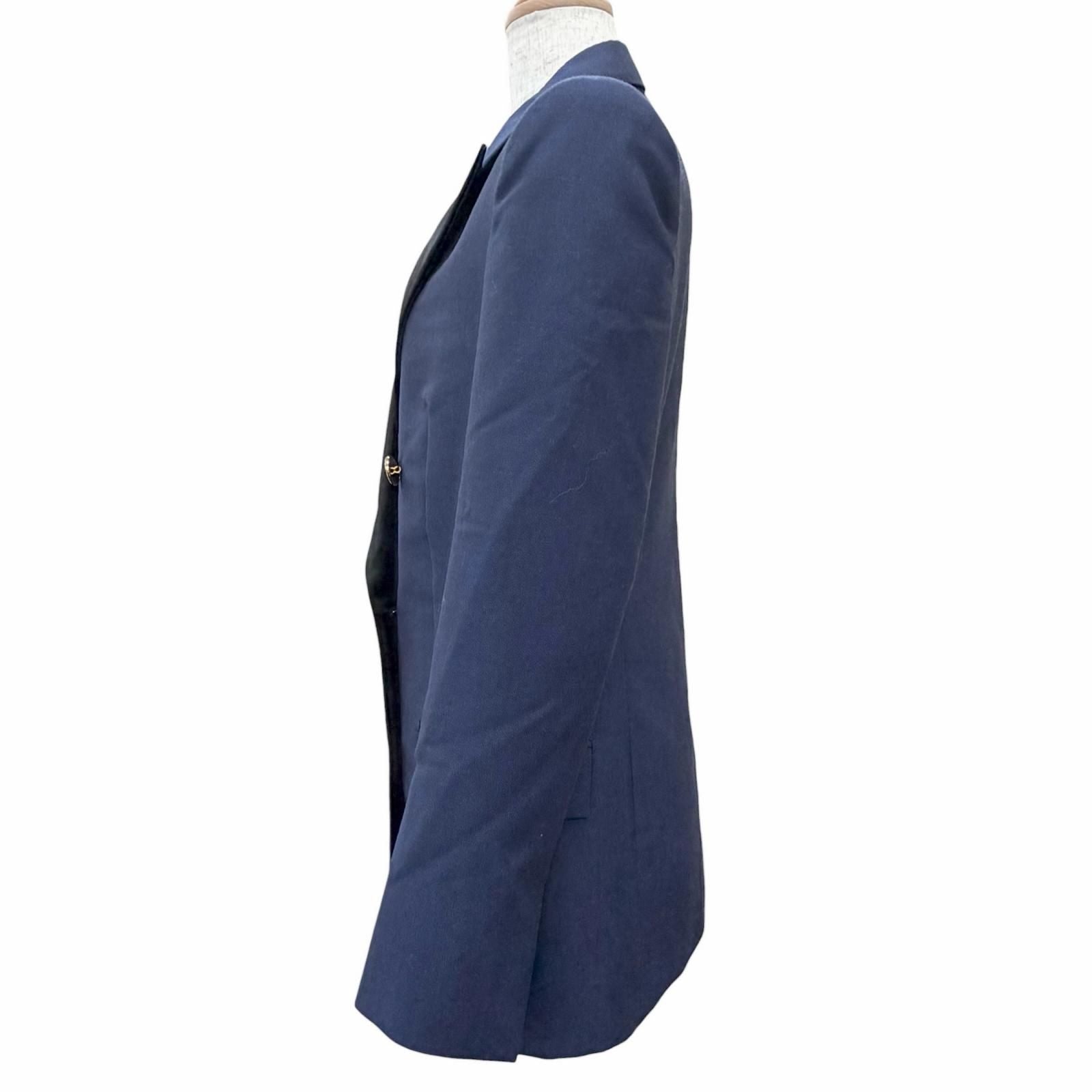 Louis Vuitton Mohair LV Logo Gold Button Double Breasted jacket Navy 36 — view 2
