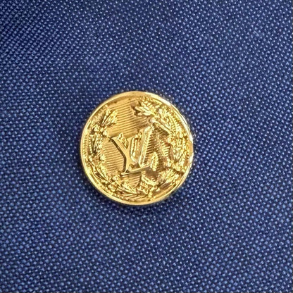 Louis Vuitton Mohair LV Logo Gold Button Double Breasted jacket Navy 36 — view 7