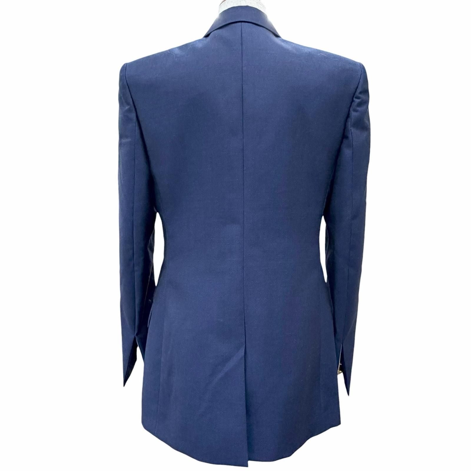 Louis Vuitton Mohair LV Logo Gold Button Double Breasted jacket Navy 36 — view 3