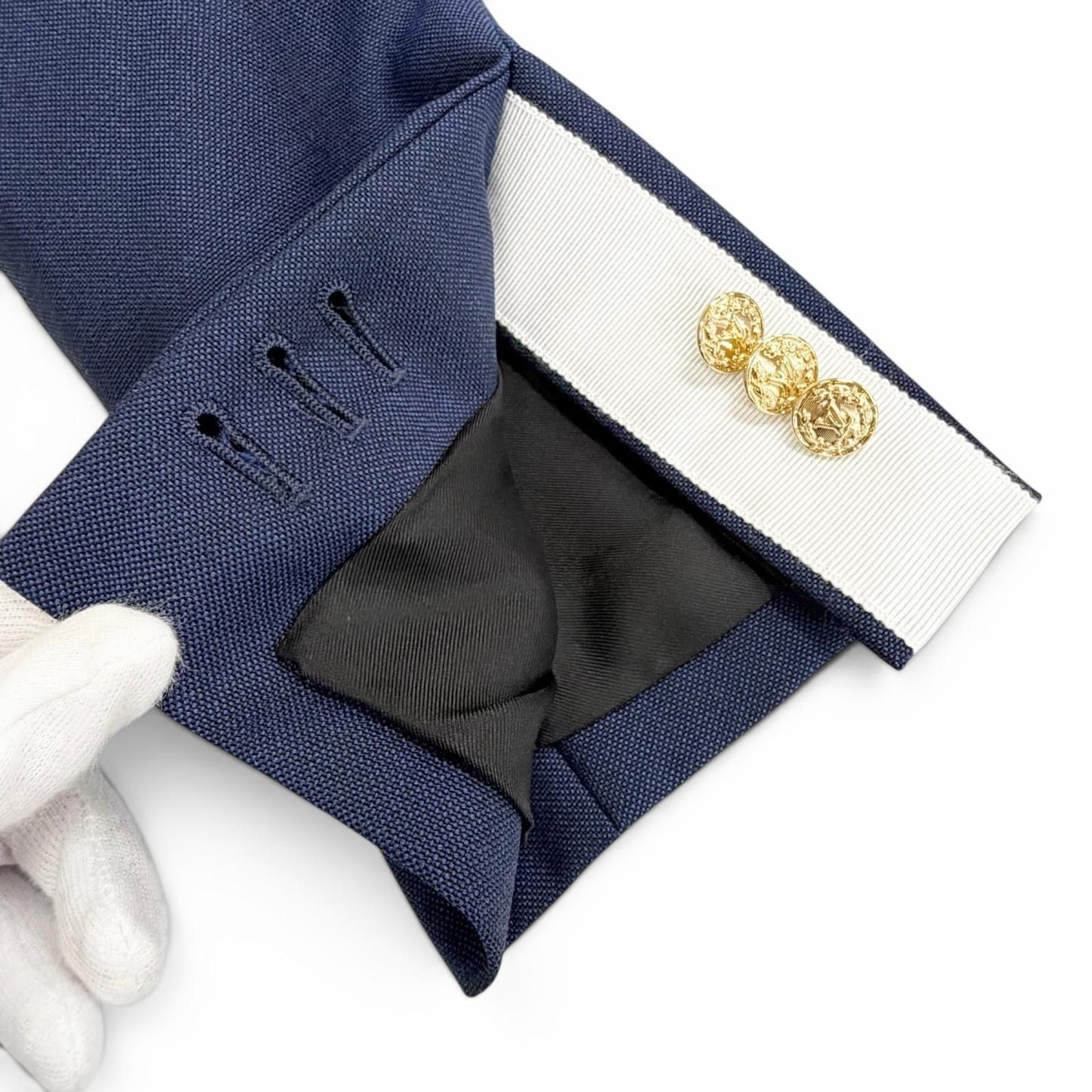 Louis Vuitton Mohair LV Logo Gold Button Double Breasted jacket Navy 36 — view 6