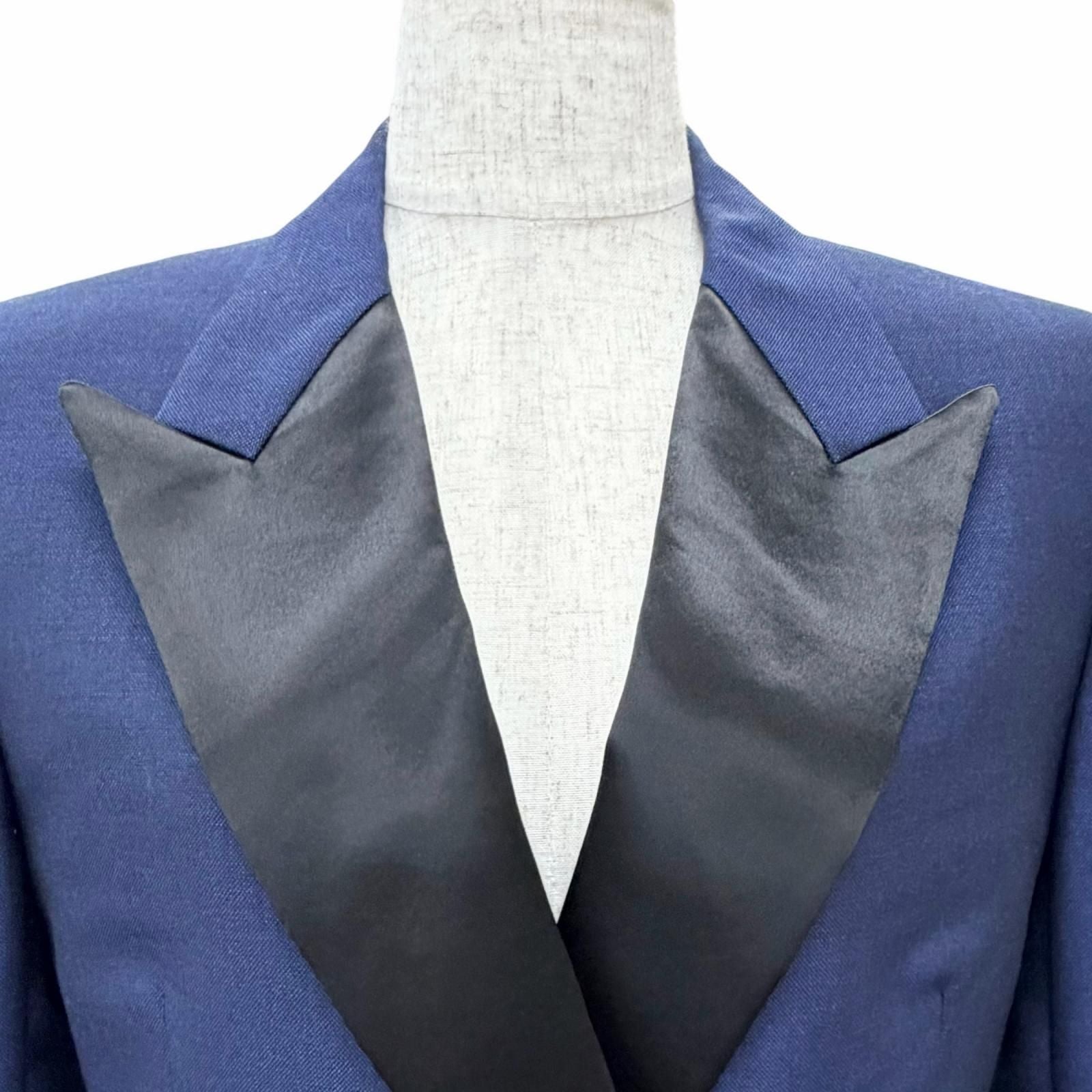 Louis Vuitton Mohair LV Logo Gold Button Double Breasted jacket Navy 36 — view 4