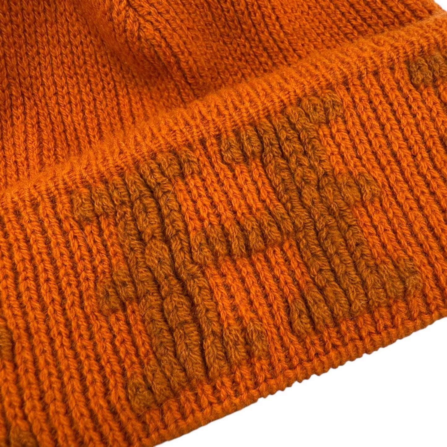 Hermes Vintage Cashmere Martin Margiela Era Pattern Knit Beanie Cap Orange ME — view 7