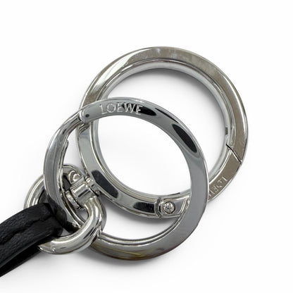 Loewe Leather Anagram Key Holder Key Sling Bag Charm Black Silver — view 4