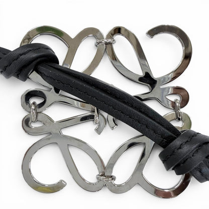 Loewe Leather Anagram Key Holder Key Sling Bag Charm Black Silver — view 7