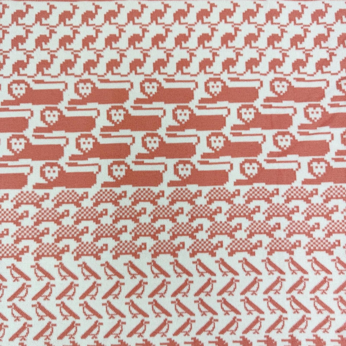 Hermes Cotton 100% Plaid Toriko Animo Pixel Knit Coral 70 110 cm Sweater — view 5