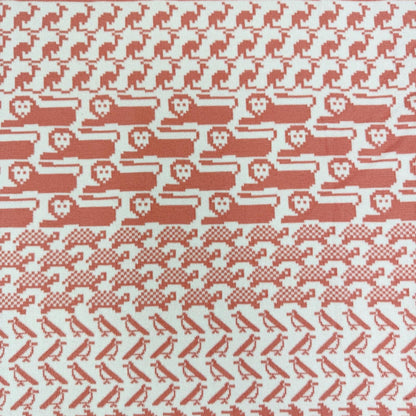 Hermes Cotton 100% Plaid Toriko Animo Pixel Knit Coral 70 110 cm Sweater — view 5