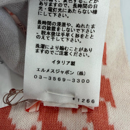 Hermes Cotton 100% Plaid Toriko Animo Pixel Knit Coral 70 110 cm Sweater — view 9