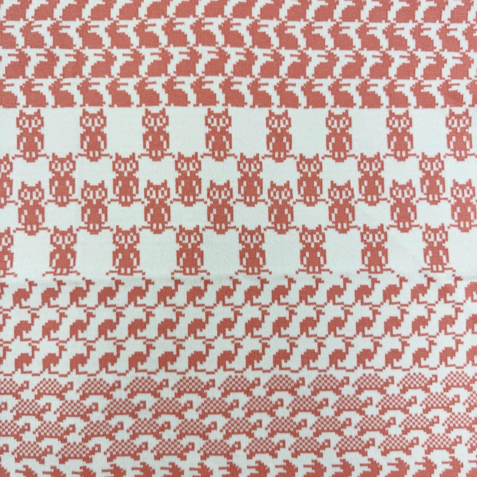 Hermes Cotton 100% Plaid Toriko Animo Pixel Knit Coral 70 110 cm Sweater — view 4