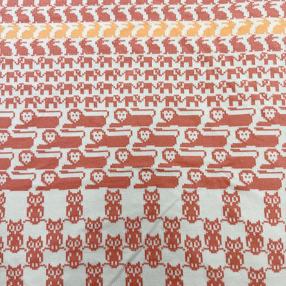 Hermes Cotton 100% Plaid Toriko Animo Pixel Knit Coral 70 110 cm Sweater — view 3