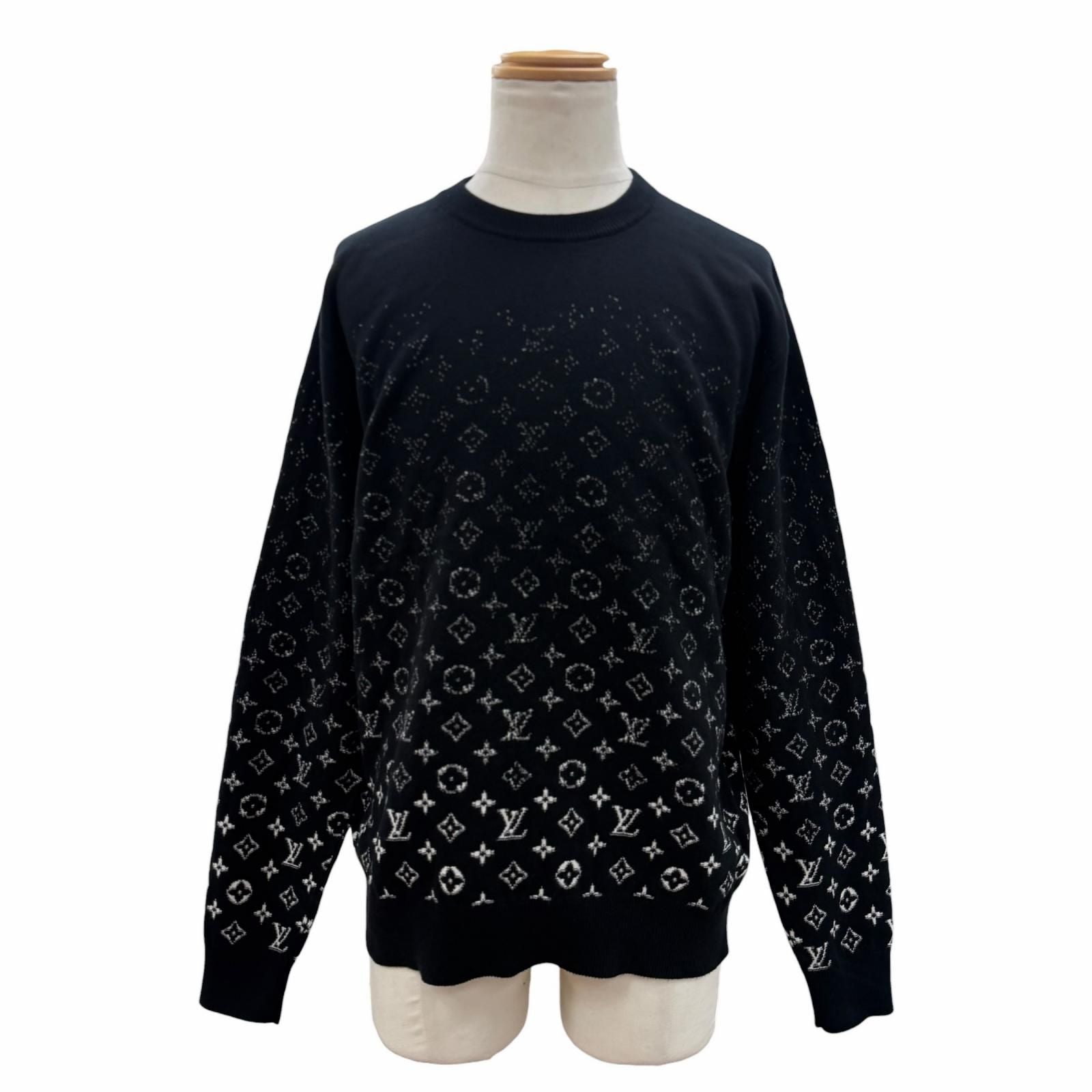 Louis Vuitton Monogram Gradient Cotton 100% Logo Plate Crew Neck Pullover Knit