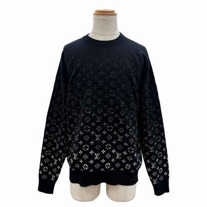 Louis Vuitton Monogram Gradient Cotton 100% Logo Plate Crew Neck Pullover Knit