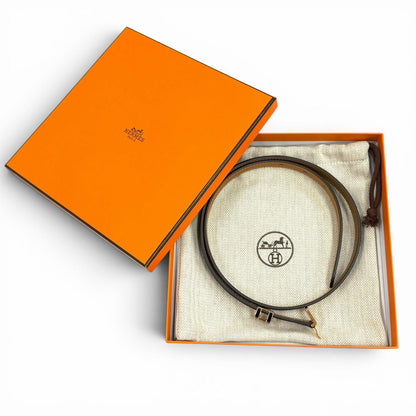 Hermes Pop 15 Black Veau Epsom Golden Rose Belt 75 — view 2