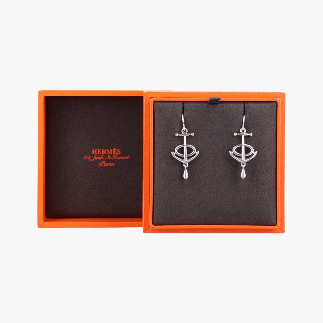 Hermes Grand Chaine D'ancre Silver Earring — view 4