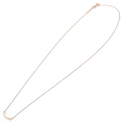 Tiffany & Co 18k Pink Gold T Smile Necklace Mini Pendant Bullion — view 3