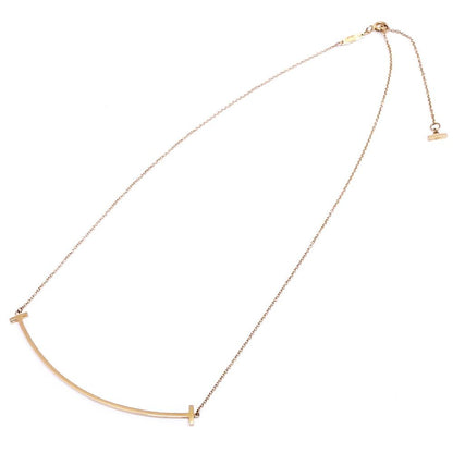 Tiffany & Co 18k Pink Gold T Smile Necklace Large Pendant Bullion — view 3
