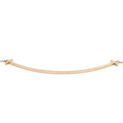 Tiffany & Co 18k Pink Gold T Smile Necklace Large Pendant Bullion — view 5