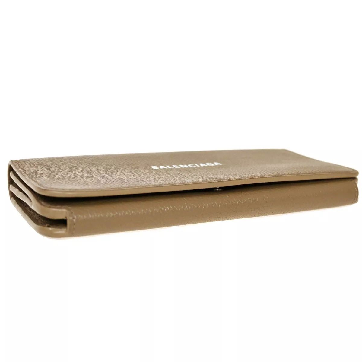Balenciaga Everyday Wallet Logo Leather Beige — view 4