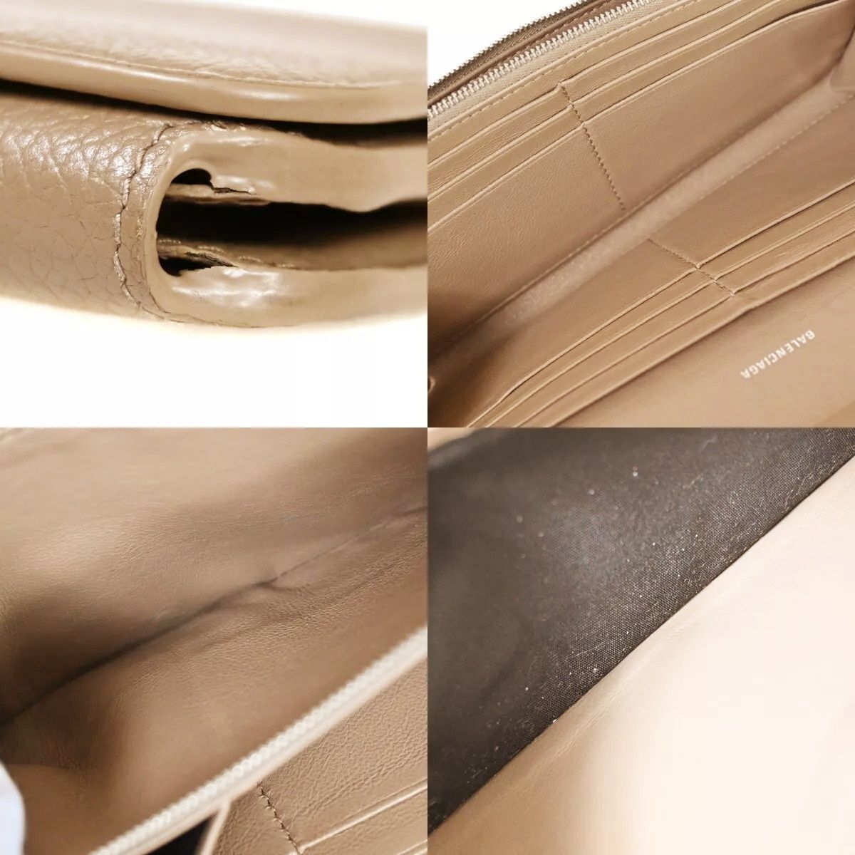 Balenciaga Everyday Wallet Logo Leather Beige — view 7