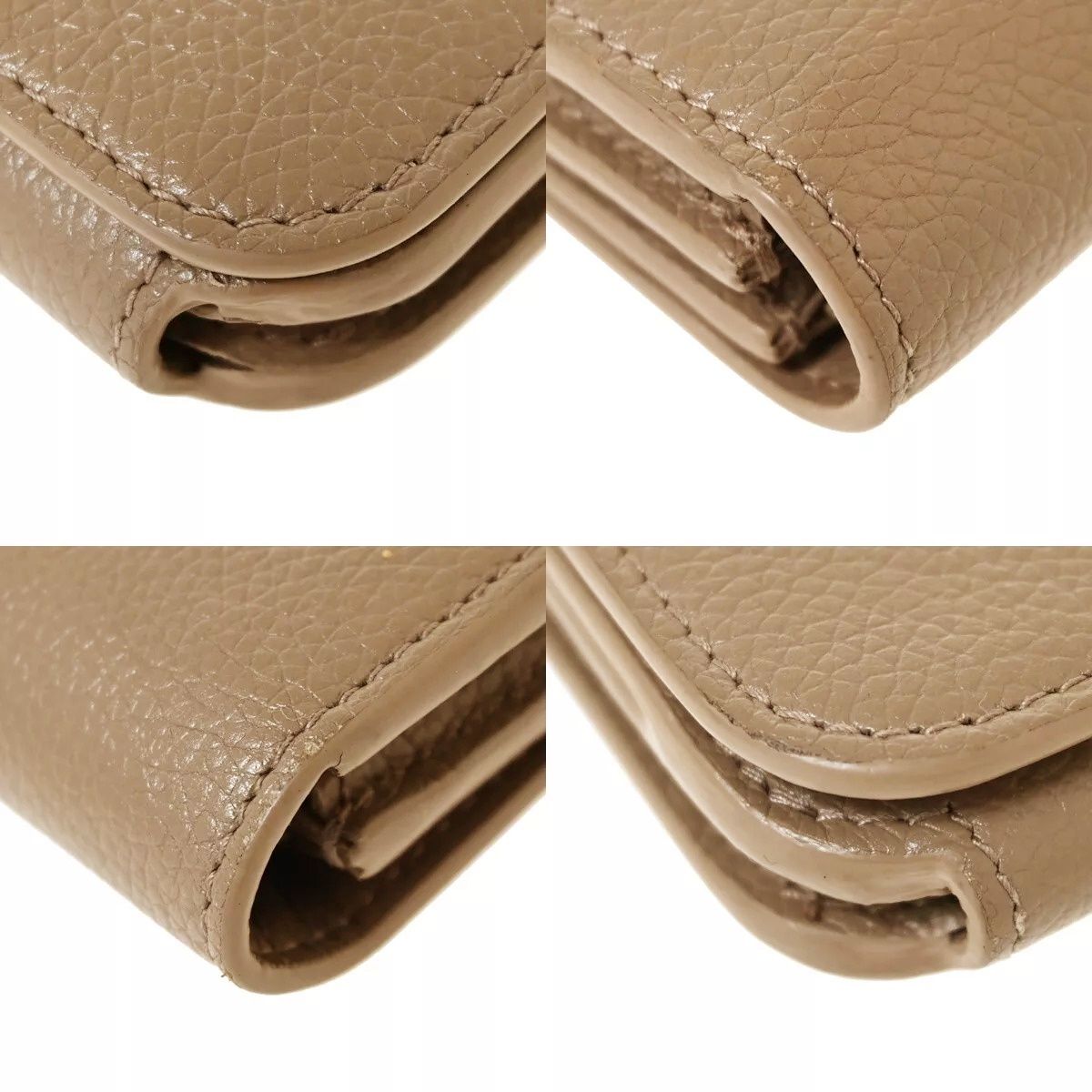 Balenciaga Everyday Wallet Logo Leather Beige — view 6