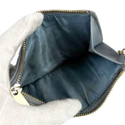 Dior Lady Cannage Logo Charm Fragment Case Coin Card Holder Light Blue Gray — view 9