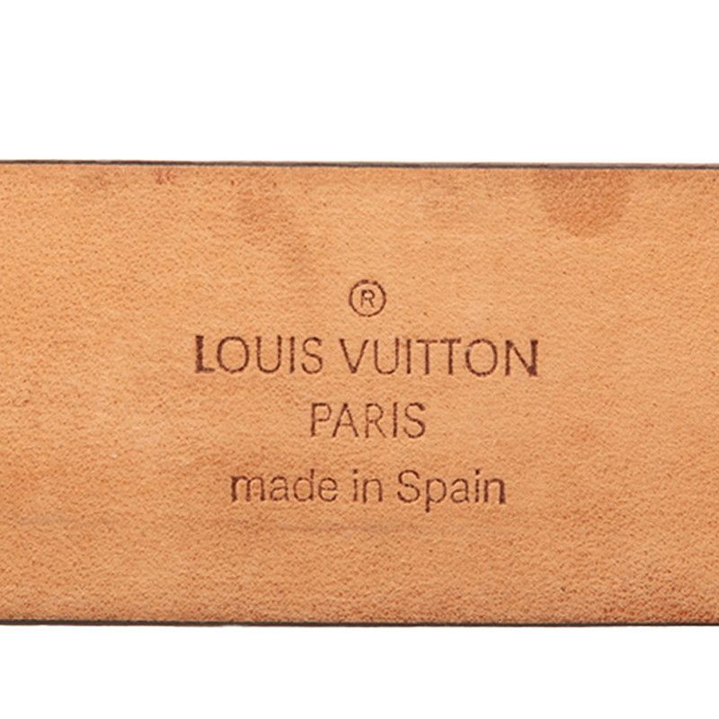 Louis Vuitton Monogram Ceinture Carre Buckle Belt Brown Silver Leather — view 5