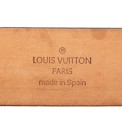 Louis Vuitton Monogram Ceinture Carre Buckle Belt Brown Silver Leather — view 5