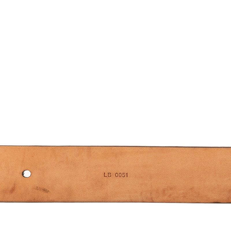 Louis Vuitton Monogram Ceinture Carre Buckle Belt Brown Silver Leather — view 6