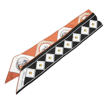 Hermes Twill Colliers Et Chiens Collier Chien Scarf Black Brown Silk Leather