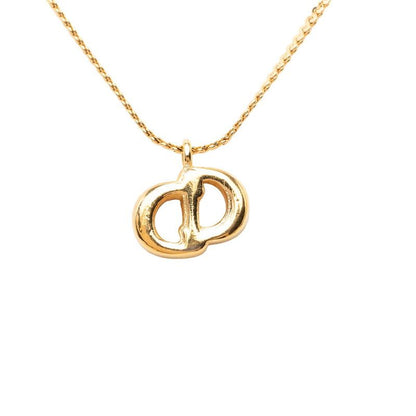 Dior CD Logo Chain Pendant Gold Plated Rhinestone — view 4