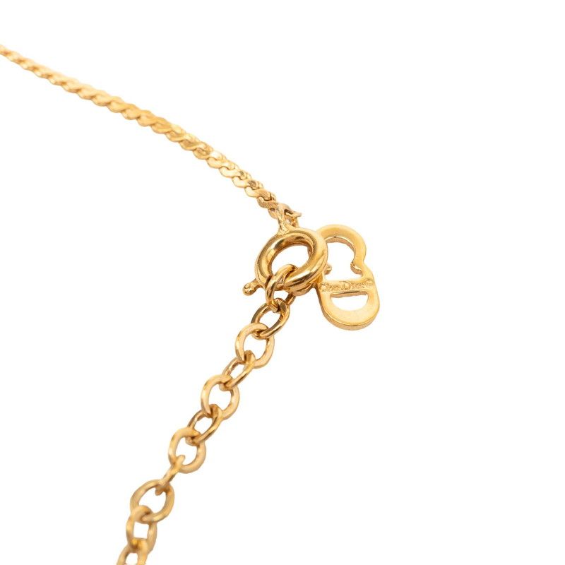 Dior CD Logo Chain Pendant Gold Plated Rhinestone — view 6