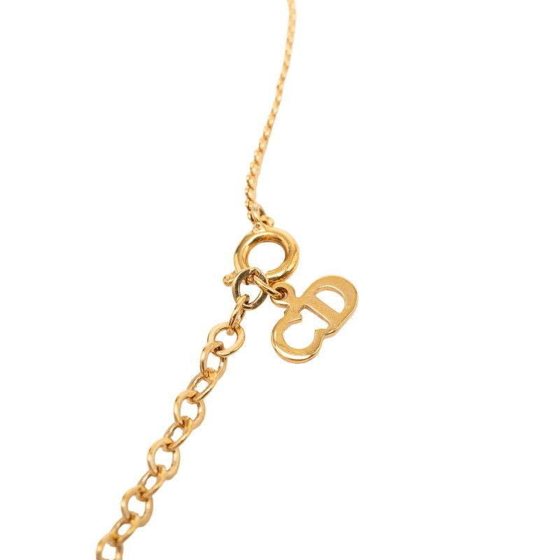 Dior CD Logo Chain Pendant Gold Plated Rhinestone — view 5
