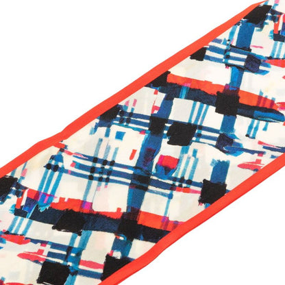Chanel Paint Touch Check Scarf Red Multicolor Silk — view 2