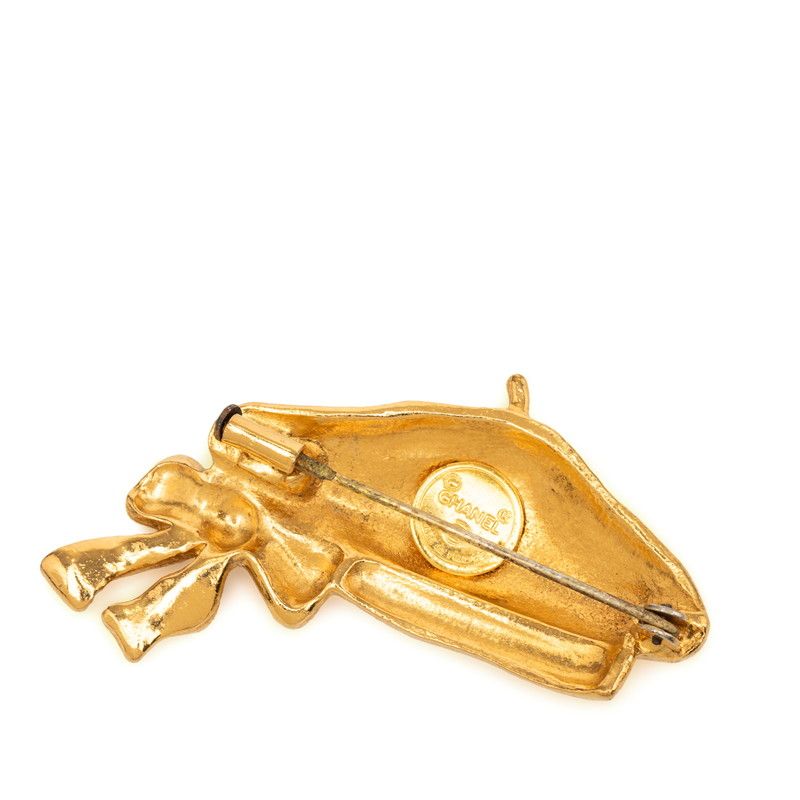 Chanel Ribbon Beret Motif Brooch Gold Plated 1 — view 2