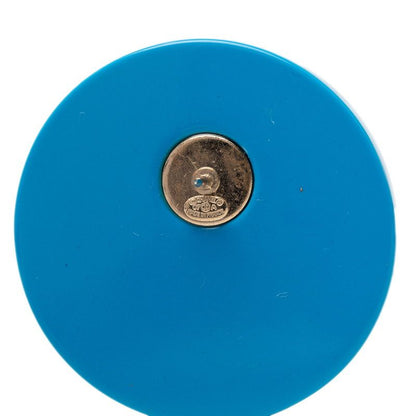 Chanel CC Logo Round Pin Brooch 07 Black Blue Plastic Metal — view 3