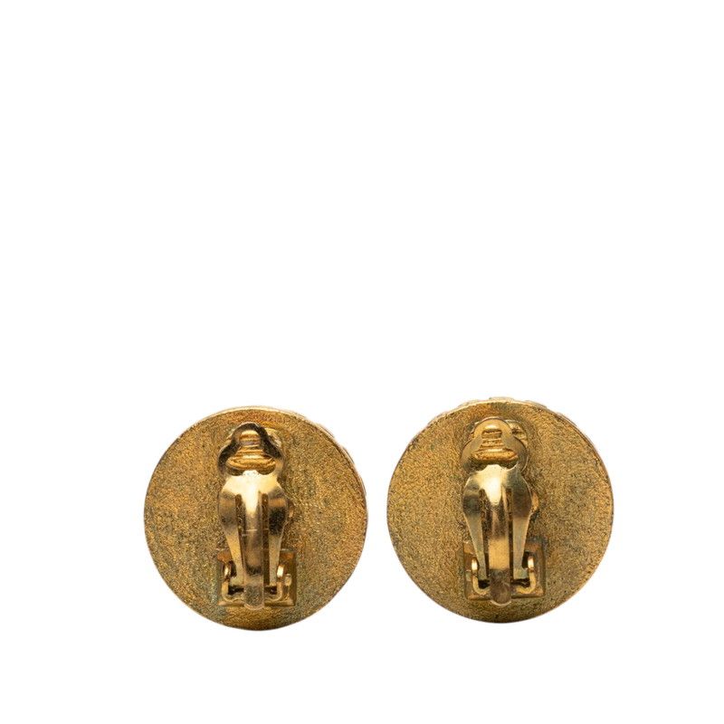 Chanel Vintage Round Earrings 95 Gold Plated — view 2