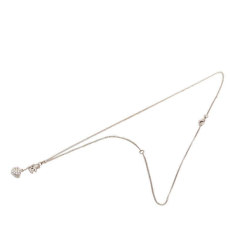 Chanel CC Logo Chain Pendant 12 Silver Metal Rhinestone — view 2