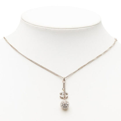 Chanel CC Logo Chain Pendant 12 Silver Metal Rhinestone — view 5