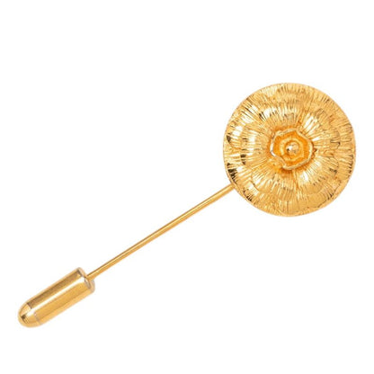 Chanel Camellia Pin Brooch Gold Plated