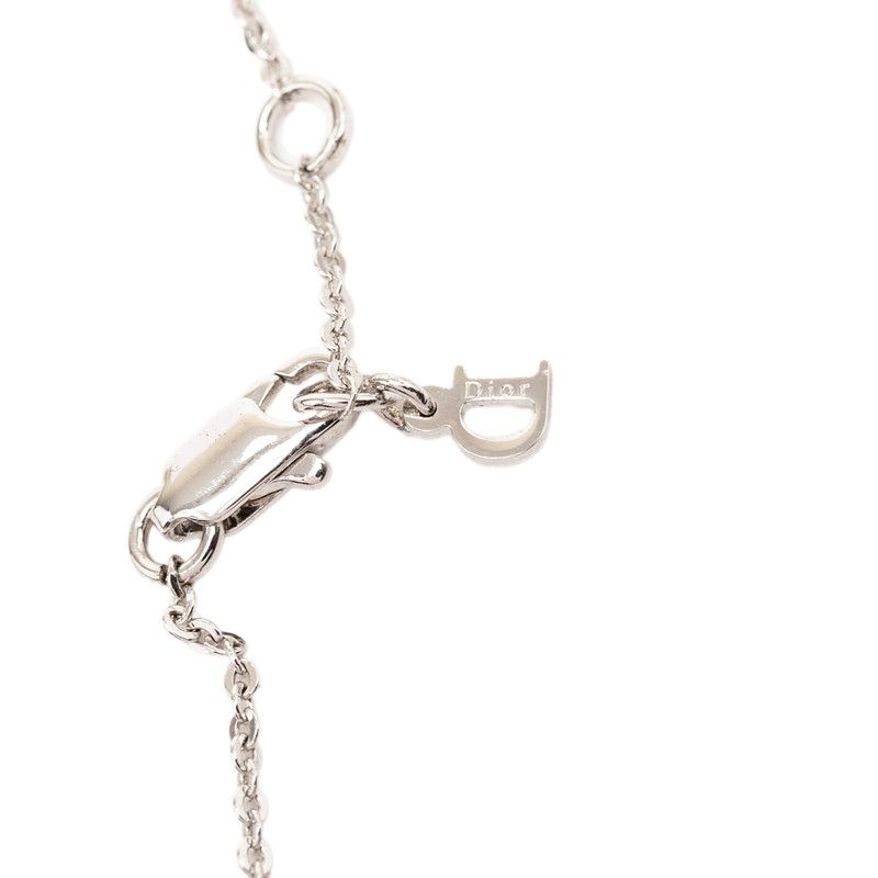 Dior Button Motif Chain Pendant Silver Metal — view 5